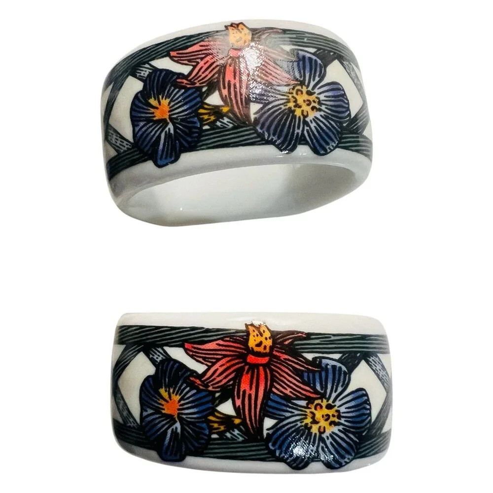 8 Dansk Nordic Garden Napkin Rings 2